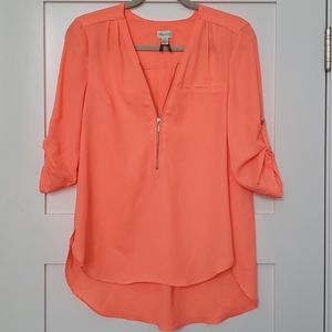 Dynamite neon coral blouse